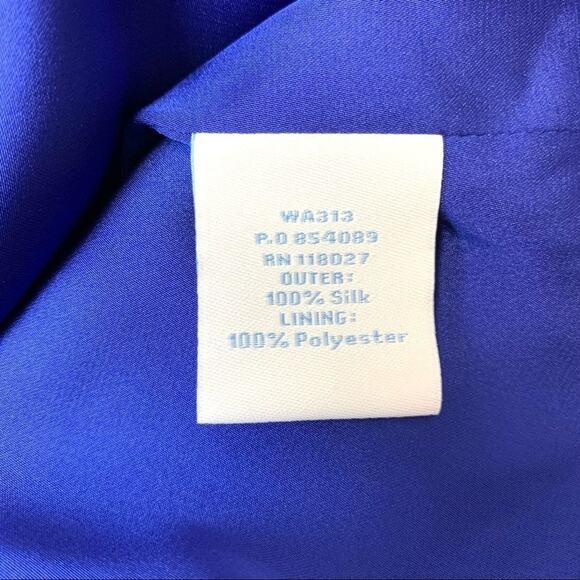 Boden 100% Silk Ombré Circle Print Shift Dress Size 4 Cobalt Blue Purple Sequin - Picture 13 of 14